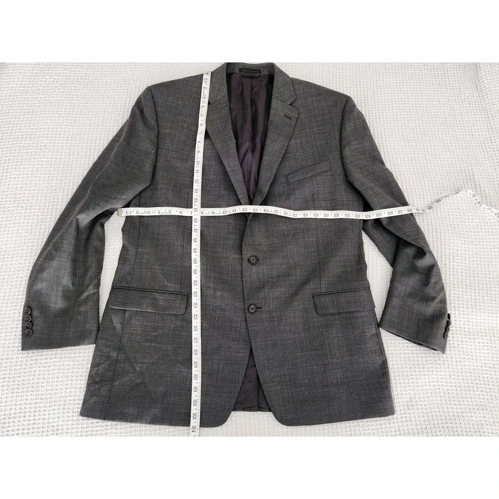 Ralph Lauren Mens 46L 100% Wool Sport Coat Gray 2-Button 46 Jacket Blazer